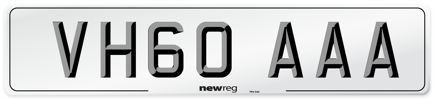 VH60 AAA Number Plate from New Reg